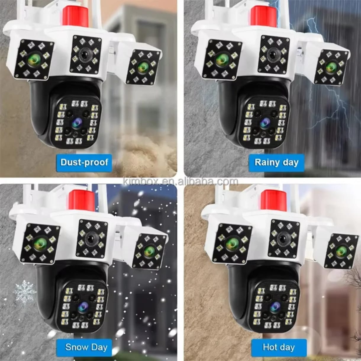 Camara 3 Lentes Seguridad Wifi Sirena 4K