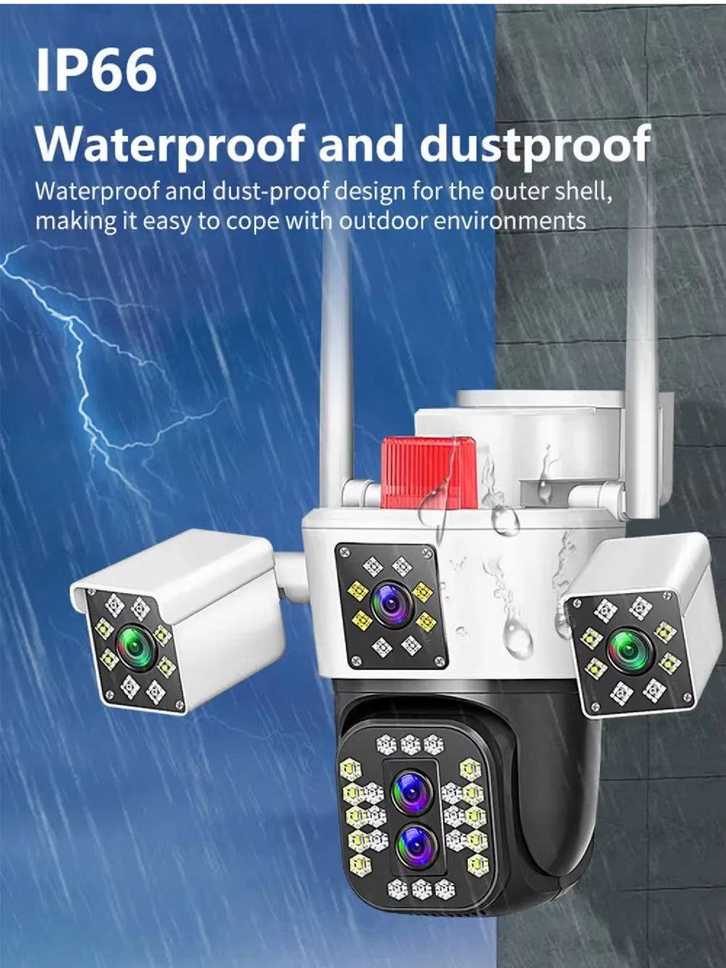 Camara 3 Lentes Seguridad Wifi Sirena 4K